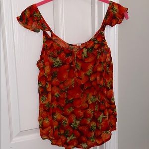 NWOT Anthropologie Strawberry Tank Top